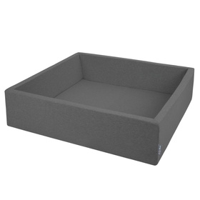 KiddyMoon Suchy basen kwadratowy 120x30 Іграшка пінопластовий басейн, темно-сірий