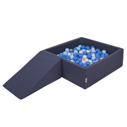KiddyMoon Piankowy plac zabaw PPZP-KW30D-112 z piłeczkami Іграшка ігровий майданчик, темно-синій: baby blue — синій — перлина