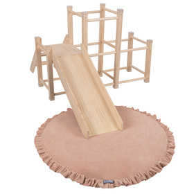 KiddyMoon Drewniany plac zabaw PG-001 Іграшка гірка, бежевий