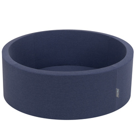 KiddyMoon Suchy basen okrągły z piłeczkami 7cm Zabawka basen piankowy, granatowy: jasny zielony-pomarańcz-turkus-niebieski-babyblue-żółty