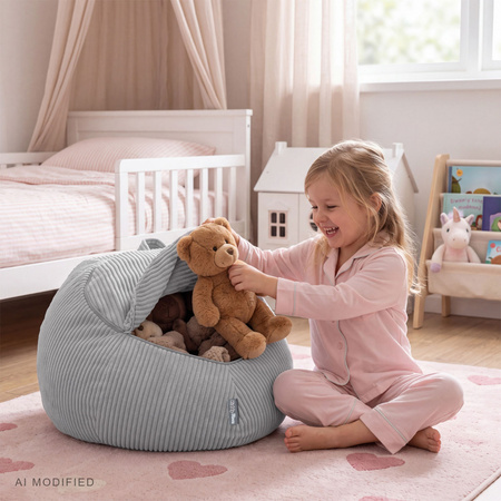 KiddyMoon KM-BAG-ES Меблі крісло, світло-сірий