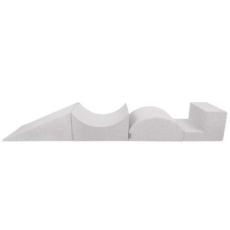 KiddyMoon Piankowy plac zabaw PPZP-OK30D-115 z piłeczkami Zabawka plac zabaw, jasnoszary: biały-szary-pudrowy róż