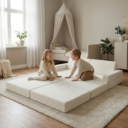 KiddyMoon Kanapa TEDDY KKM-1400 Меблі пінопластовий, кремовий
