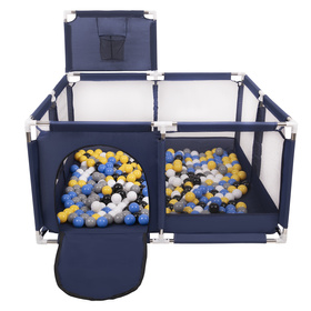 Boisko KK-100X z piłeczkami 6cm Іграшка манеж, синій: чорний-білий-сірий-синій-жовтий