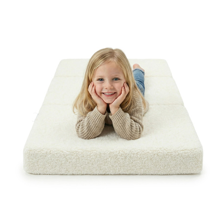 KiddyMoon MATERAC z poduszką TEDDY KMMP-1650 Меблі пінопластовий, вершковий
