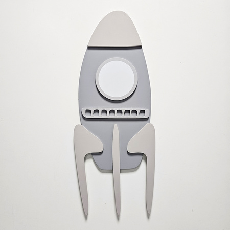 KiddyMoon Relief 3D BR-007 Rocket Akcesoria dekoracje, rakieta: szary