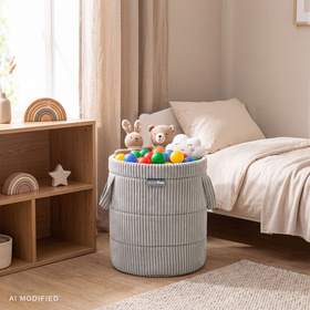 KiddyMoon KM-BIN Іграшка кошик, світло-сірий