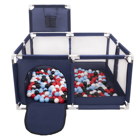 Boisko KK-100X z piłeczkami 6cm Іграшка манеж, синій: чорний-білий-червоний-блакитний