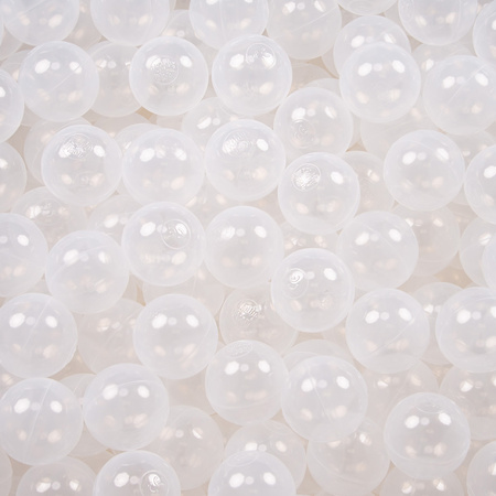 KiddyMoon Plastikowe piłeczki 7cm Zabawka zestaw kulek, transparent