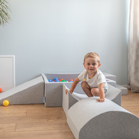 KiddyMoon Piankowy plac zabaw PPZ-222 Іграшка ігровий майданчик, світло-сірий