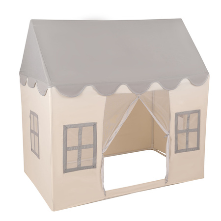 KiddyMoon Domek dla dzieci PH-002 z piłeczkami 7cm Zabawka namiot dla dzieci, white-grey: pastelowy beż-szary-biały-czarny