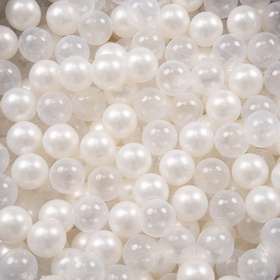 KiddyMoon Plastikowe piłeczki 6cm Zabawka zestaw kulek, perła-transparent
