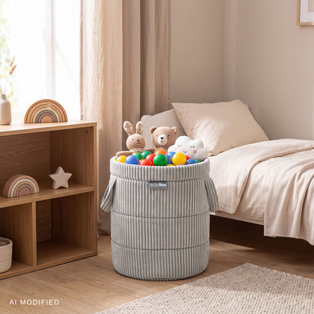 KiddyMoon KM-BIN Іграшка кошик, світло-сірий