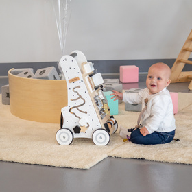 KiddyMoon Chodzik WK-001 Zabawka edukacyjna, czarno-biały
