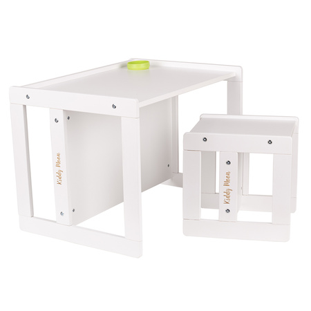 KiddyMoon Stolik + krzesło TC-002 Меблі комплект меблів, білий