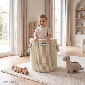 KiddyMoon KM-BIN Іграшка кошик, бежевий