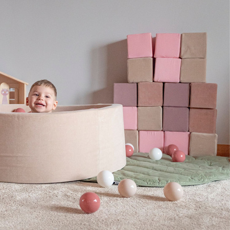 KiddyMoon Miękkie klocki 14cm Іграшка пінопластові кубики, куби: вересово-рожевий