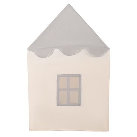 KiddyMoon Domek dla dzieci PH-002 z piłeczkami 7cm Zabawka namiot dla dzieci, white-grey: pastelowy beż-szary-biały-czarny