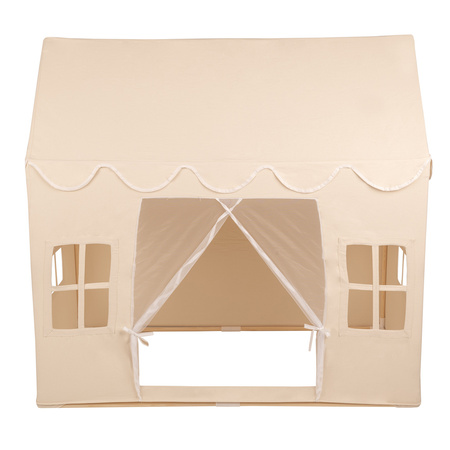 KiddyMoon Domek dla dzieci PH-001 z piłeczkami 7cm Zabawka namiot dla dzieci, natural: pastelowy beż-biały-perła