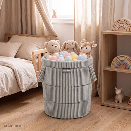 KiddyMoon KM-BIN Іграшка кошик, світло-сірий