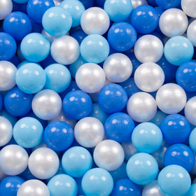 KiddyMoon Suchy basen okrągły z piłeczkami 7cm Zabawka basen piankowy, ciemnoszary: babyblue-niebieski-perła