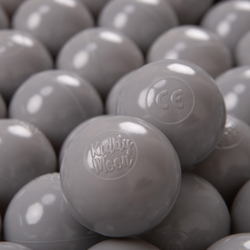 KiddyMoon Plastikowe piłeczki 6cm Іграшка набір кульок, сірий