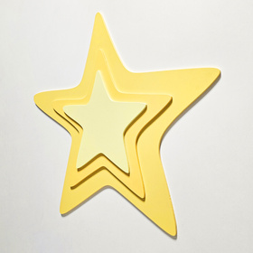 KiddyMoon Relief 3D BR-009 Star Akcesoria dekoracje, gwiazda: żółty