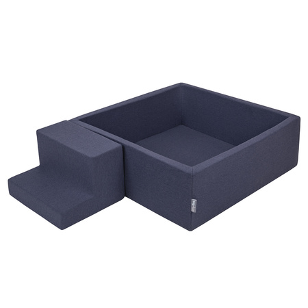 KiddyMoon Piankowy plac zabaw PPZP-KW30D-122 z piłeczkami Zabawka plac zabaw, granatowy: babyblue-niebieski-perła