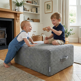 KiddyMoon Pufa/Trampolina KTR-700 Меблі пінопластовий, темно-сірий