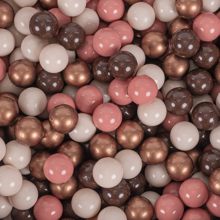 KiddyMoon Piankowy plac zabaw PPZP-OK30D-134 z piłeczkami Zabawka plac zabaw, wrzosowy: brązowy-miedziany-pastelowy beż-łososiowy