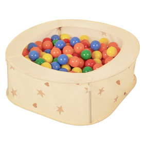 Kojec rozkładany NK-200X z piłeczkami 7cm Іграшка манеж, світлий беж: жовтий-зелений-синій-червоний-помаранчевий
