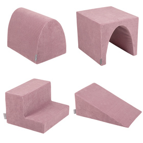 KiddyMoon Piankowy plac zabaw STRIPES PPZP-OK30VS-125 z piłeczkami Zabawka plac zabaw, fioletowy: pastelowy beż-biały-perła
