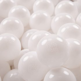 KiddyMoon Plastikowe piłeczki 7cm Zabawka zestaw kulek, biały