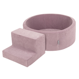 KiddyMoon Piankowy plac zabaw STRIPES PPZP-OK30VS-122 z piłeczkami Zabawka plac zabaw, fioletowy: pastelowy beż-biały-miedziany-łososiowy