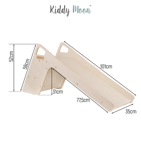 KiddyMoon Krzesełko ślizgawka 2w1 SC-002 Zabawka zjeżdżalnia, szary