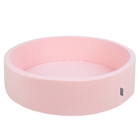 KiddyMoon Suchy basen okrągły z piłeczkami 7cm 120x30 Іграшка пінопластовий басейн, рожевий: пастельний бежевий-пастельно-жовтий-білий-м’ята-пудрово-рожевий