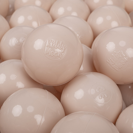KiddyMoon Plastikowe piłeczki 7cm Zabawka zestaw kulek, pastelowy beż