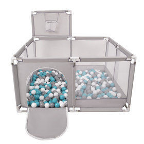 Boisko KK-100X z piłeczkami 6cm Іграшка манеж, сірий: сірий-білий-бірюзовий