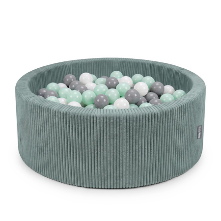 KiddyMoon Suchy basen okrągły ANAFI z piłeczkami 7cm Іграшка пінопластовий басейн, зелений