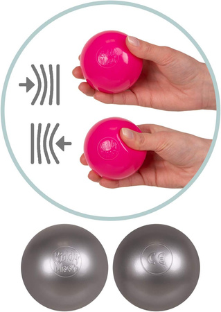 KiddyMoon Plastikowe piłeczki 7cm Zabawka zestaw kulek, pastelowy beż-biały-perła