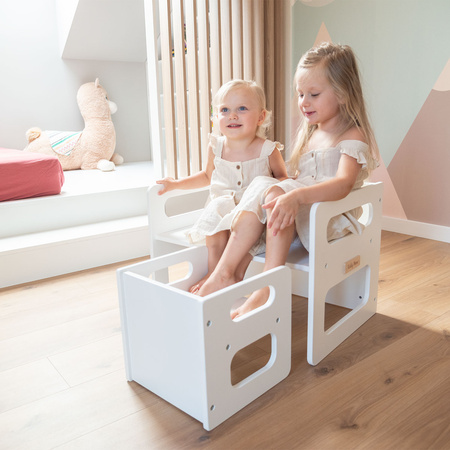KiddyMoon Stolik + krzesło TC-001 Меблі комплект меблів, Білий МДФ