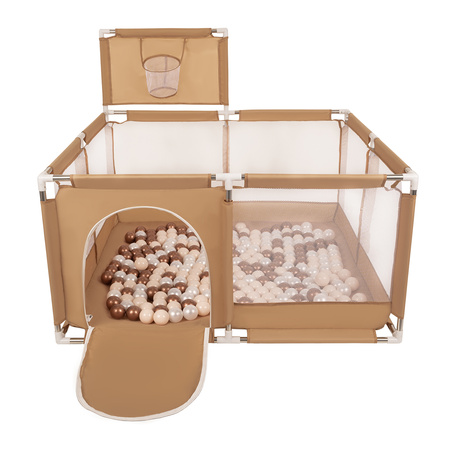 Boisko KK-100X z piłeczkami 6cm Іграшка манеж, бежевий: пастельний бежево-мідно-перлинний