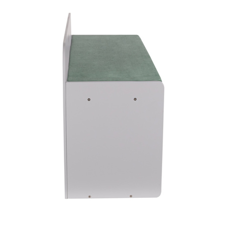 KiddyMoon Ławka z materacem BN-001 Mebel z półkami, szary/zieleń lasu