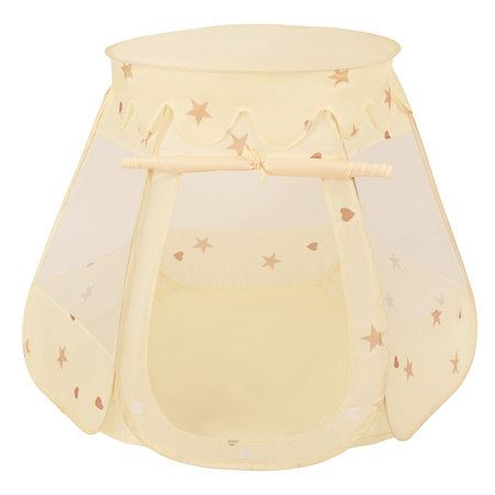 Namiot zamek NZ-100X z piłeczkami 7cm Іграшка намет для дітей, jasny beż: pastelowy beż-pastelowy niebieski-pastelowy żółty-mięta