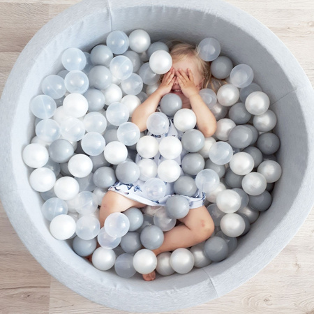 KiddyMoon Plastikowe piłeczki 7cm Zabawka zestaw kulek, perła