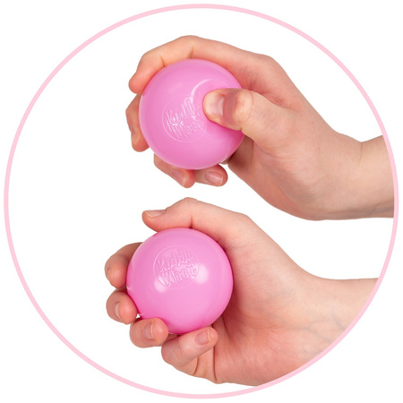 KiddyMoon Plastikowe piłeczki 6cm Zabawka zestaw kulek, biały-żółty-babyblue-pudrowy róż-turkus