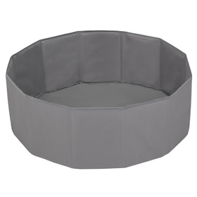  Suchy basen składany BS-100X z piłeczkami 6cm Zabawka kojec, szary: żółty-zielony-niebieski-czerwony-pomarańcz