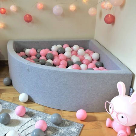 KiddyMoon Suchy basen trójkątny Zabawka basen piankowy, jasnoszary