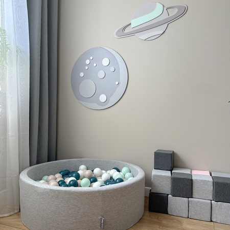 KiddyMoon Relief 3D BR-004 FullMoon Akcesoria dekoracje, księżyc: szary