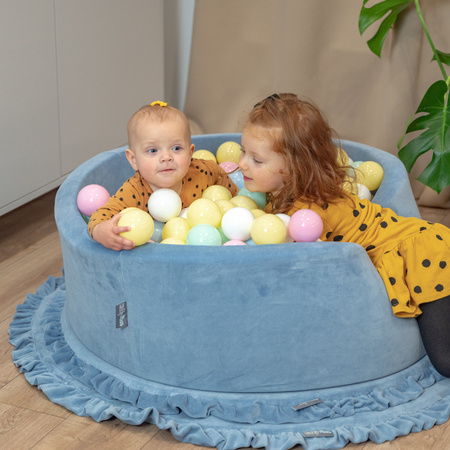 KiddyMoon Plastikowe piłeczki 7cm Zabawka zestaw kulek, pastelowy żółty